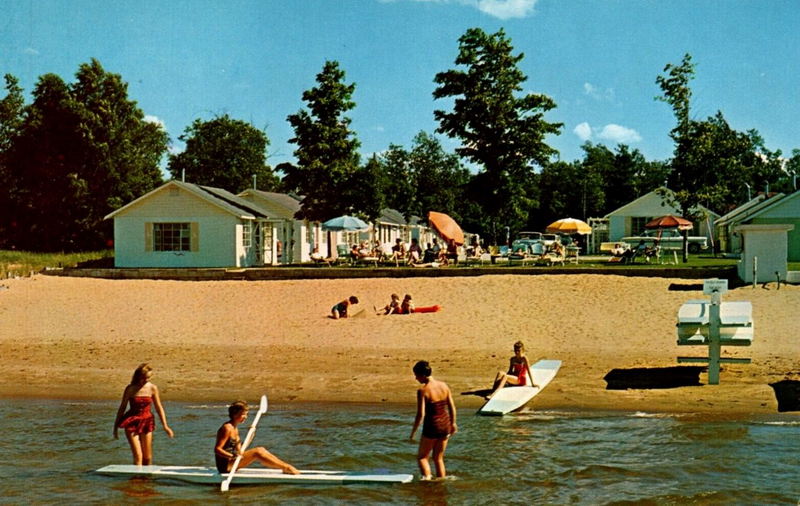 Blue Water Court - Vintage Postcard